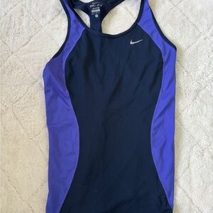 Nike Black & Purple Racerback Dri-FIT Tank
